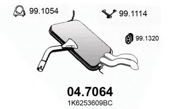 233123 Bosal Silenciador, parte traseira