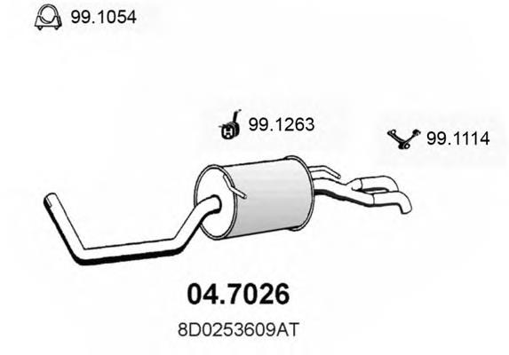 Compre 8D0253609AG VAG Silenciador, parte traseira