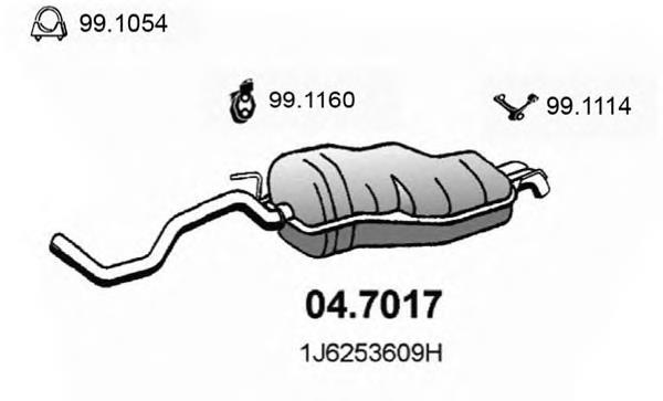 Compre JZW253609AB VAG Silenciador, parte traseira