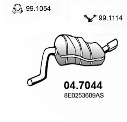 8E0253609AS VAG Silenciador, parte traseira