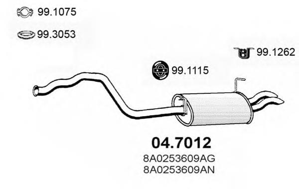 Silenciador, parte traseira VAG 8A0253609AQ preço, a partir de 105,01 USD