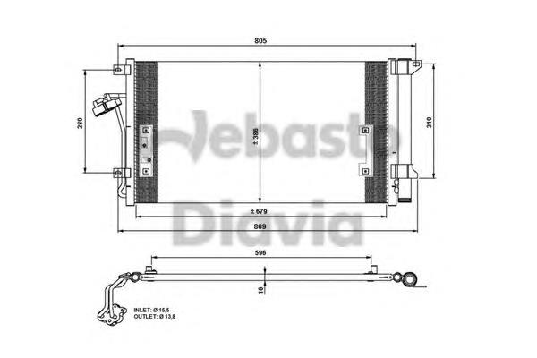 Radiador de aparelho de ar condicionado VAG 7L0820411E