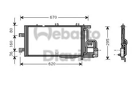 Radiador de aparelho de ar condicionado 93177423 Opel