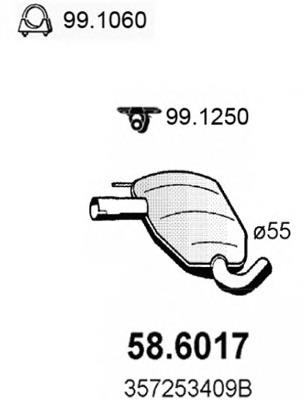 Silenciador, parte central VAG 3A0253409C preço, a partir de 85,09 USD