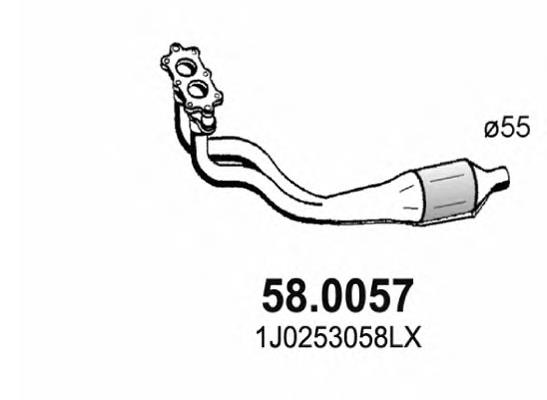 1J0253058LX VAG Silenciador, parte dianteira