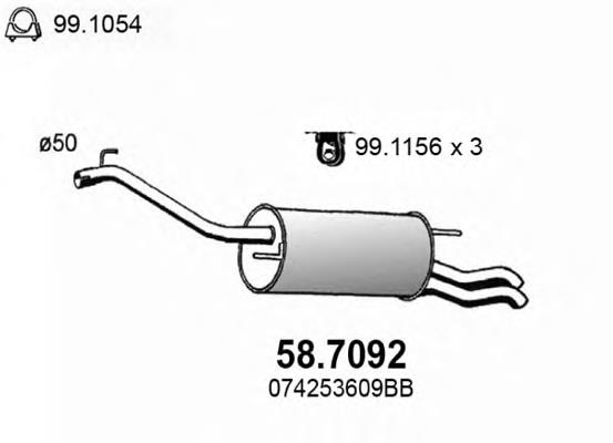 Compre JZW253609BN VAG Silenciador, parte traseira