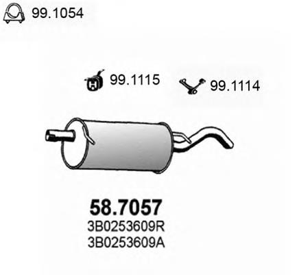 Silenciador, parte traseira 233117 Bosal