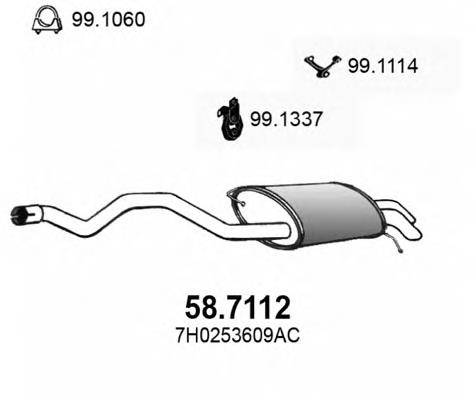 Silenciador, parte traseira VAG 7H0253609T preço, a partir de 102,46 USD