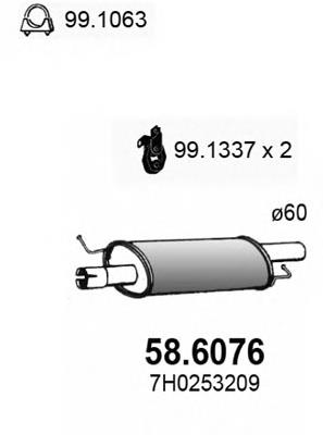 Silenciador, parte dianteira VAG 7E0253209F preço, a partir de 120,08 USD