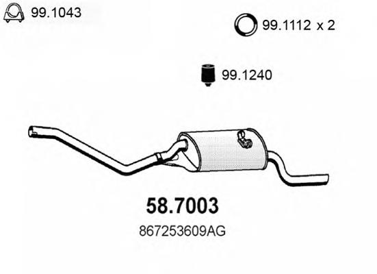 Compre 173097 Peugeot/Citroen Silenciador, parte traseira