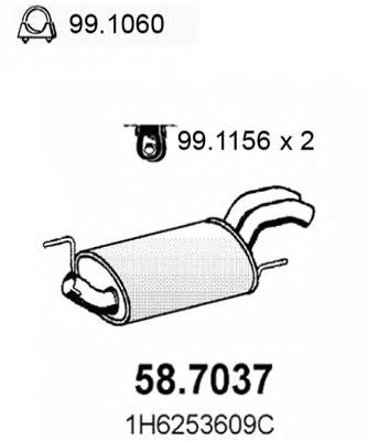 Silenciador, parte traseira VAG 1H6253609Q preço, a partir de 92,93 USD