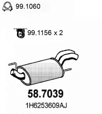 Silenciador, parte traseira VAG 1H6253609AJ preço, a partir de 102,05 USD