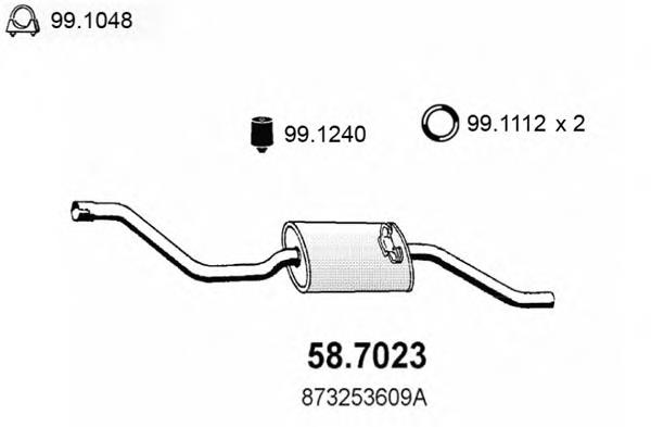 Silenciador, parte traseira 173097 Peugeot/Citroen