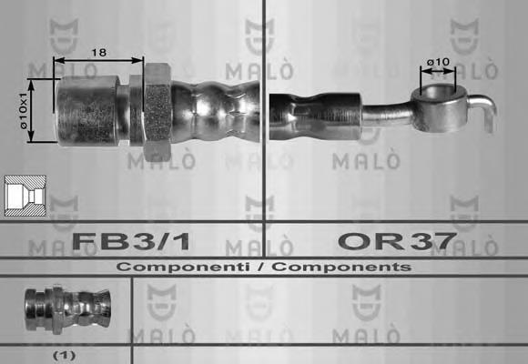 Mangueira do freio traseira esquerda Brembo T10005