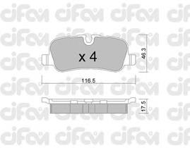 Sapatas do freio traseiras de disco LR010664 Land Rover