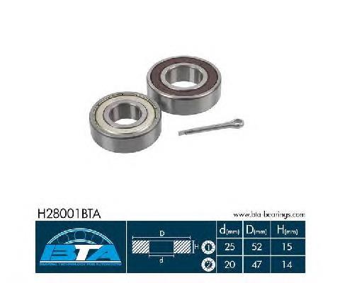 H28001BTA BTA Rolamento de cubo traseiro