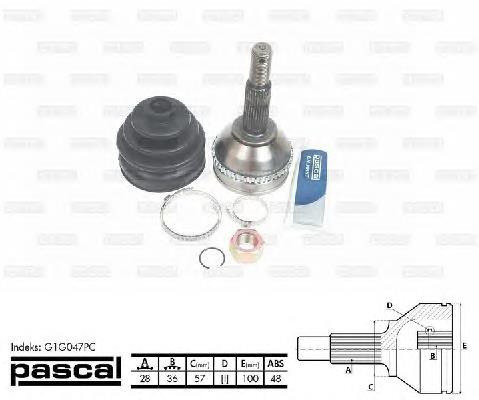 Junta homocinética externa dianteira Pascal G1G047PC preço, a partir de 55,00 USD