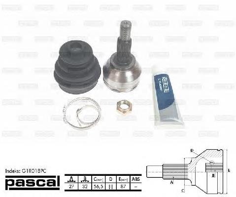 Junta homocinética externa dianteira Pascal G1R018PC preço, a partir de 41,10 USD