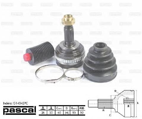 Junta homocinética externa dianteira Pascal G14042PC preço, a partir de 45,90 USD