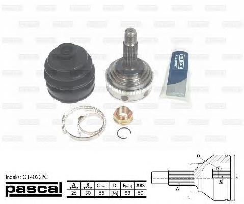 Junta homocinética externa dianteira Pascal G14022PC preço, a partir de 45,67 USD