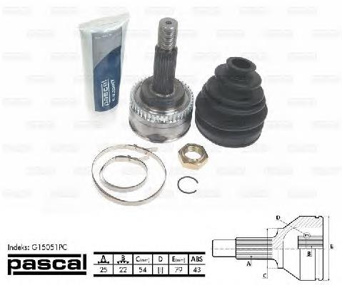 Junta homocinética externa dianteira Pascal G15051PC preço, a partir de 40,12 USD
