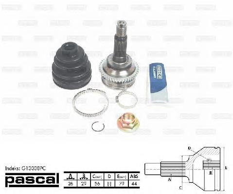 Junta homocinética externa dianteira GD2322510A Mazda