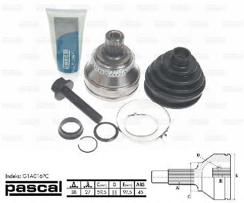 Junta homocinética externa dianteira Pascal G1A016PC preço, a partir de 46,69 USD