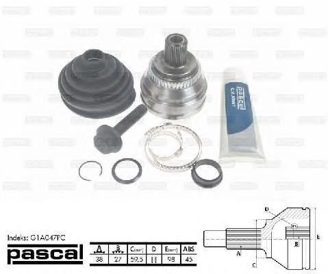 Compre 8E0498099E VAG Junta homocinética externa dianteira