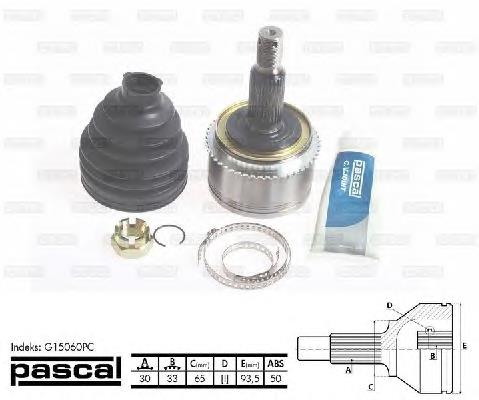 Junta homocinética externa dianteira Pascal G15060PC preço, a partir de 53,97 USD