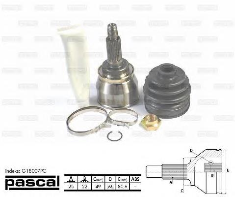 Junta homocinética externa dianteira Pascal G18007PC preço, a partir de 42,57 USD