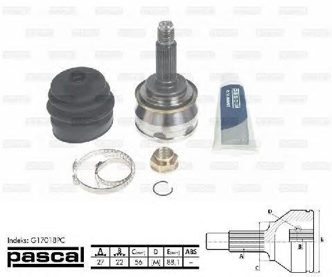 Junta homocinética externa dianteira Pascal G17018PC preço, a partir de 43,81 USD