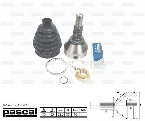 Junta homocinética externa dianteira 1603233 Opel