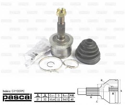 Junta homocinética externa dianteira Pascal G1Y009PC preço, a partir de 57,11 USD