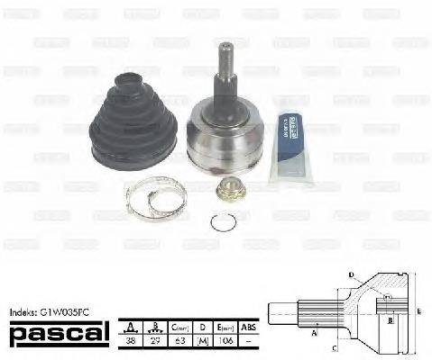 Junta homocinética externa dianteira Pascal G1W035PC preço, a partir de 46,63 USD