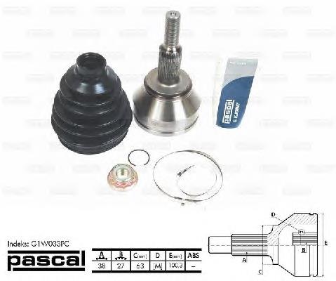 Junta homocinética externa dianteira Pascal G1W033PC preço, a partir de 44,64 USD