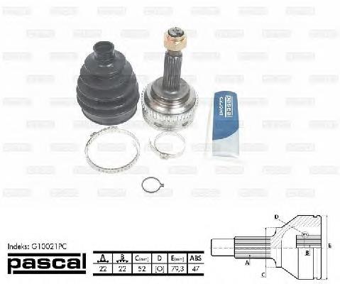 Junta homocinética externa dianteira Pascal G10021PC preço, a partir de 48,09 USD