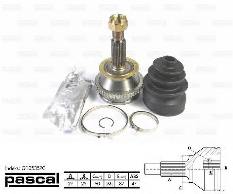 Junta homocinética externa dianteira 4950038470 Hyundai/Kia