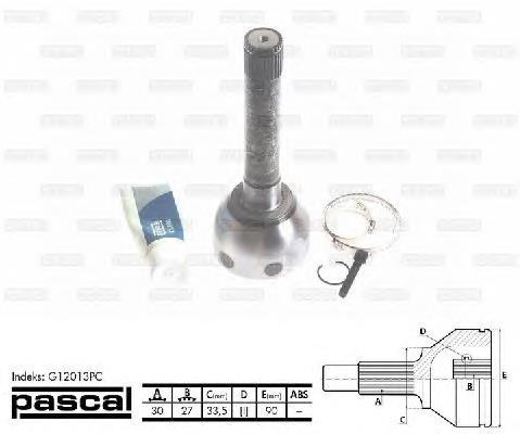 Junta homocinética externa dianteira 4340560016 Toyota