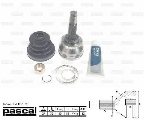 Junta homocinética externa dianteira Nissan/Infiniti 392115M325
