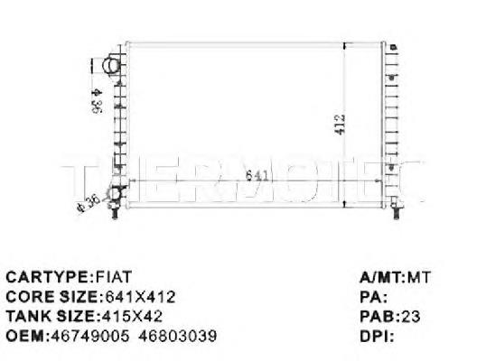 Radiador de esfriamento de motor Fiat/Alfa/Lancia 51779231
