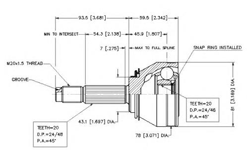 Junta homocinética externa dianteira Fiat/Alfa/Lancia 4308412 preço, a partir de 25,82 USD