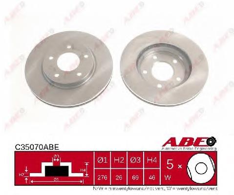 Compre C35070ABE ABE Disco do freio dianteiro
