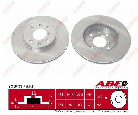 Disco do freio dianteiro ABE C38017ABE preço, a partir de 32,24 USD