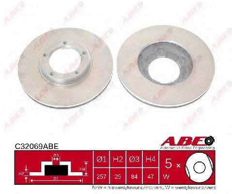 Disco do freio dianteiro DI234C Japan Parts