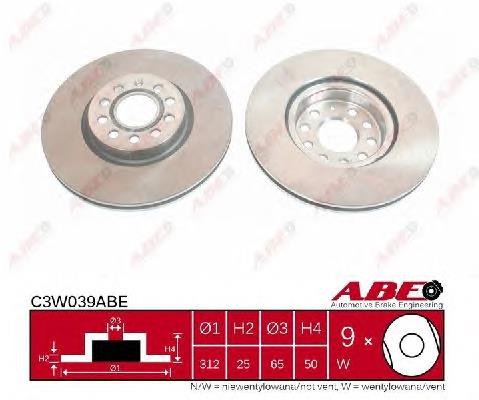 Disco do freio dianteiro ABE C3W039ABE preço, a partir de 58,73 USD