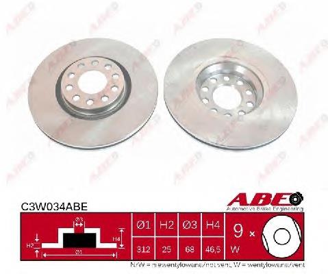 Compre C3W034ABE ABE Disco do freio dianteiro