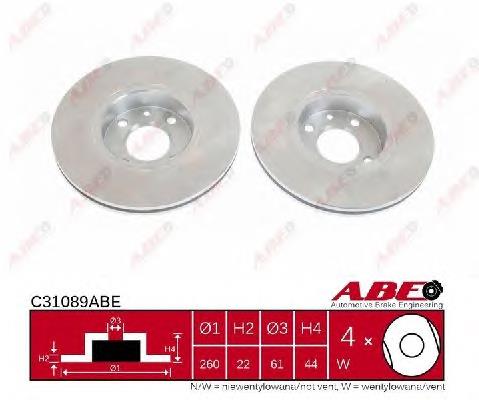 Disco do freio dianteiro ABE C31089ABE preço, a partir de 44,61 USD
