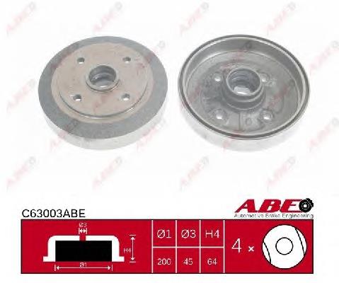 Compre C63003ABE ABE Tambor do freio traseiro