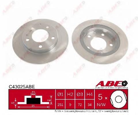 Disco do freio traseiro ABE C43025ABE preço, a partir de 31,25 USD