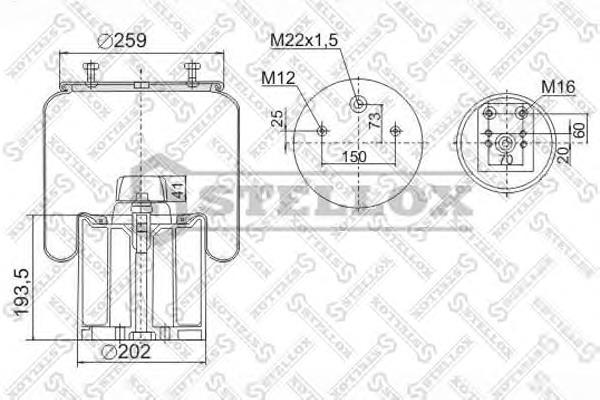 Coxim pneumático (suspensão de lâminas pneumática) do eixo AU34941 Auger